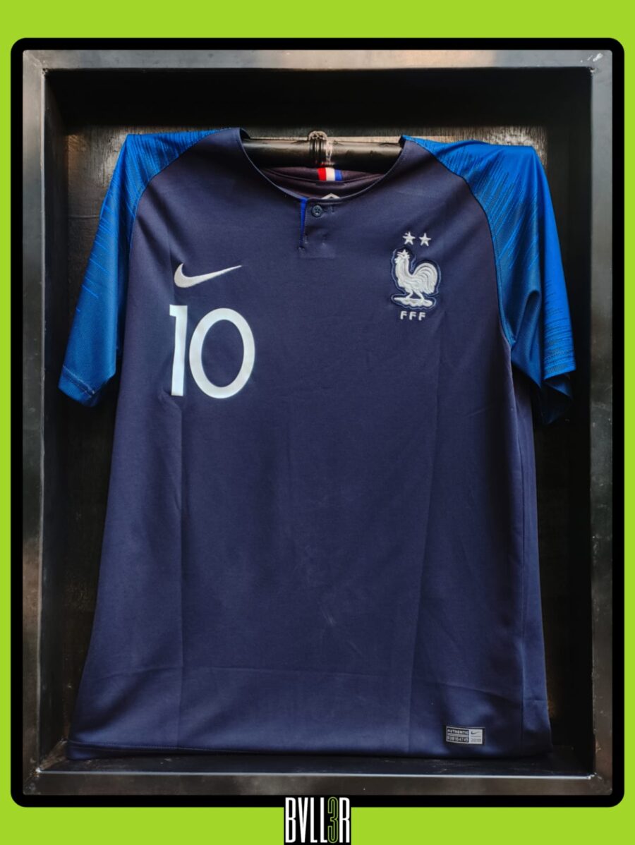 France 2018 World Cup kit featuring Kylian Mbappé, the teenager who stole the show with his blistering speed and key goals.